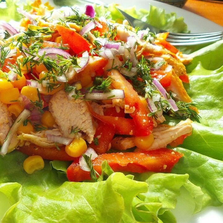 Salata od povrća s piletinom